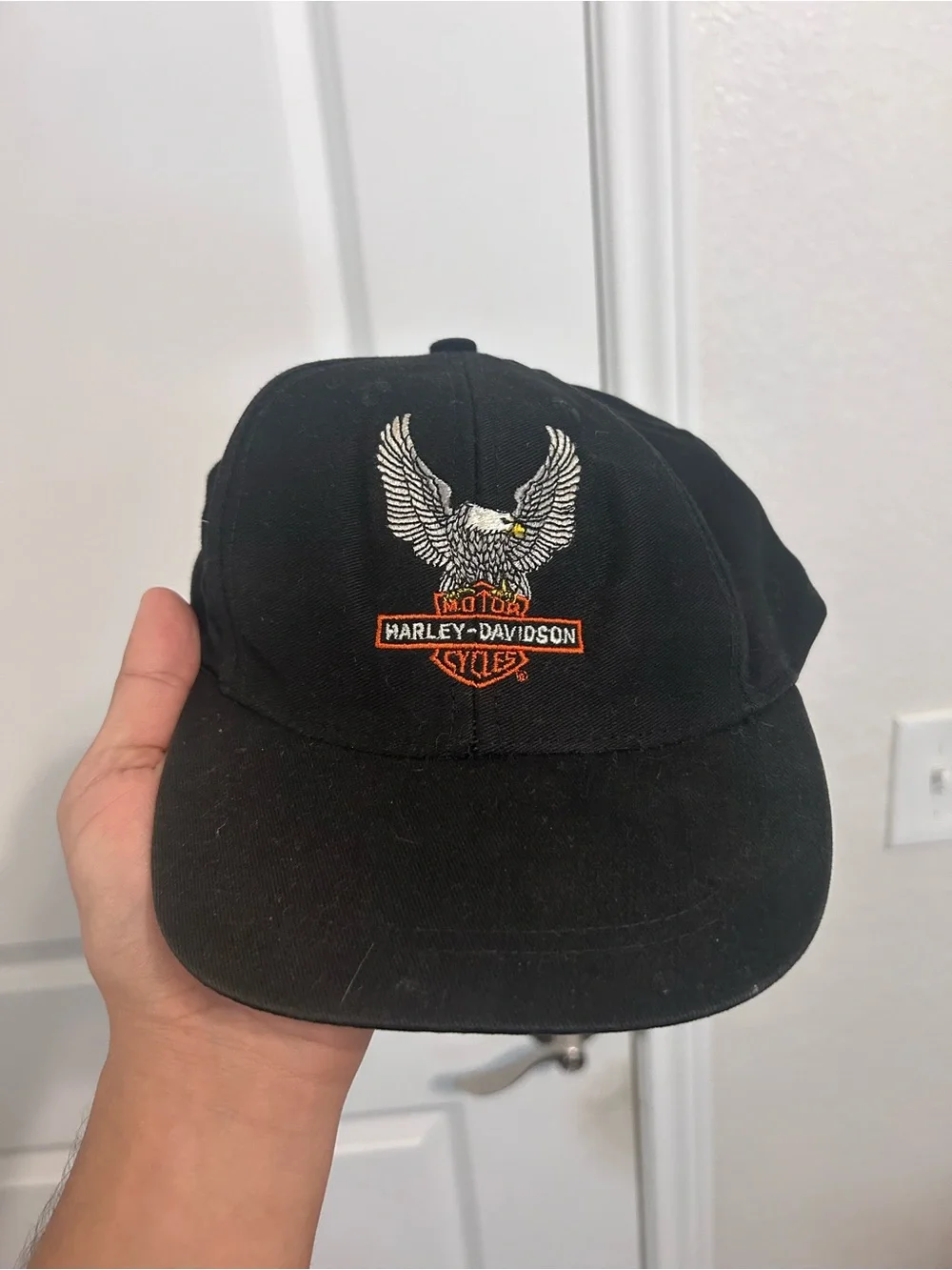 Toddler Harley Davidson adjustable hat Black Live To Ride Eagle Motorcycle Vntg